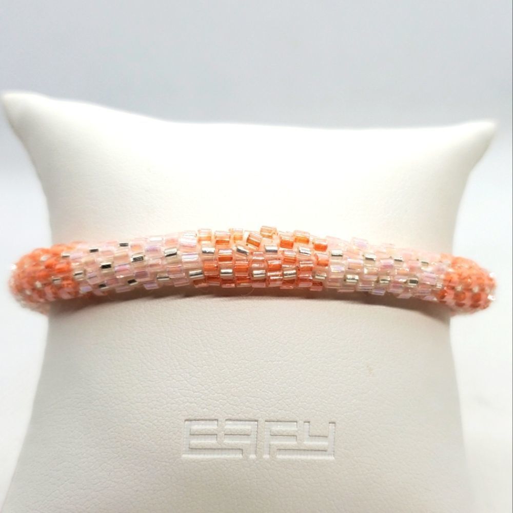NWT 3 Strands Pink & Orange Beaded Bracelet